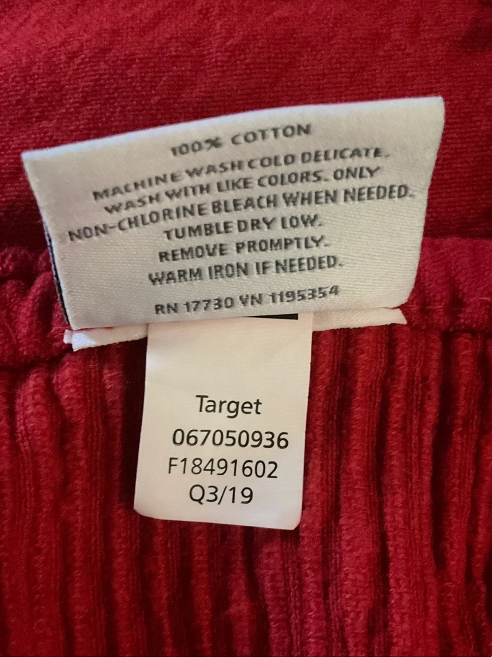 Red Textured round tablecloth with Fringe